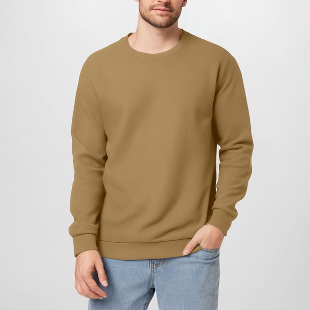 pstuiky camisetas de manga larga para hombre, Camisa de hombre ajustada de manga larga con cuello redondo, informal, para abajo, camiseta, blusa tops de invierno para hombre m