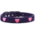 thumbnail image 2 of Mirage Pet Products Leather Heart Dog Collar, Purple, S/M, 2 of 3