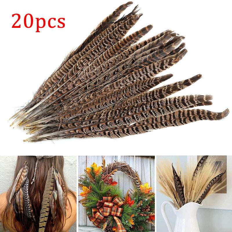 SUSSURRO 30 Pcs Natural Pheasant Feathers Pheasant Tail,18-25 cm Pheasant Plumage Feathers for Crafts DIY Jewelry Native Feathers for Hair Hats Crafts Party Decoratio