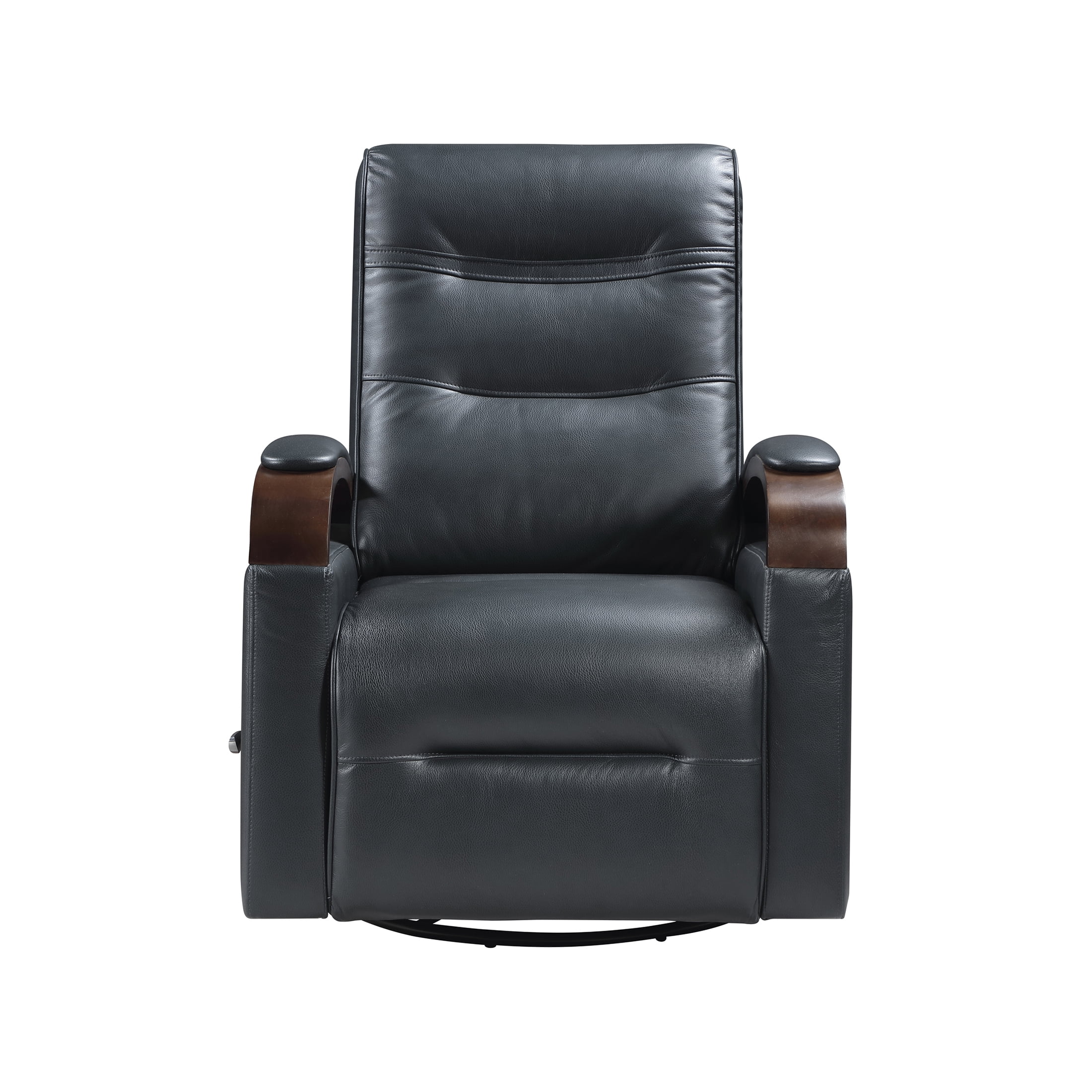 OakvillePark Goldenmere Faux Leather Swivel Glider Reclining Chair, Dark Blue