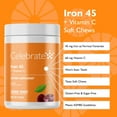 thumbnail image 2 of Celebrate Vitamins 45 mg Iron + Vitamin C Soft Chews - Cherry Burst - 90 count, 2 of 5
