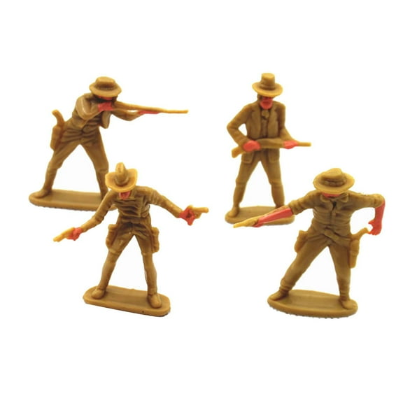 JWQFBC 4 Pieces Simulation Cowboy Figure Model Hand Painted Figurines Layout Decoration