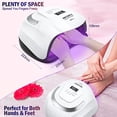 thumbnail image 3 of NAILGIRLS Lámpara de uñas LED UV, luz UV LED de curado rápido de 168 W para uñas de gel con sensor automático de 4 ajustes de temporizador, secador de uñas para uñas de manos y pies, salón de arte de, 3 of 5
