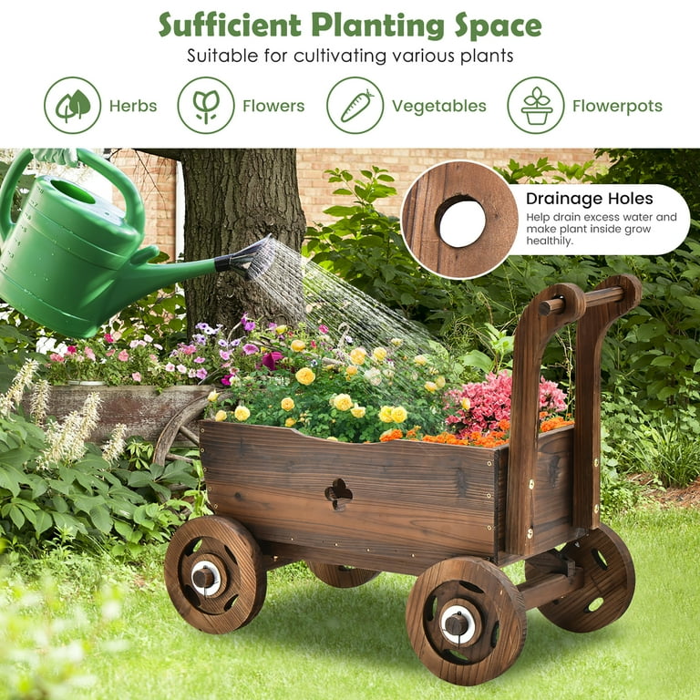 Decorative Garden Cart Planters Shelly Lighting