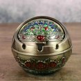 thumbnail image 3 of Vintage Windproof Metal Ashtray with Flip Lid Portable Smokeless Anti-Fall Design for Car Office Indoor Outdoor Use, 3 of 5