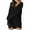 Black, variant on Women's Sweaters Women Fall Clothes Solid Color V Neck Sweater Dress Mid Length Knitted Pullover Casual Elegant Soft Warm Comfortable Tunic Outfit
