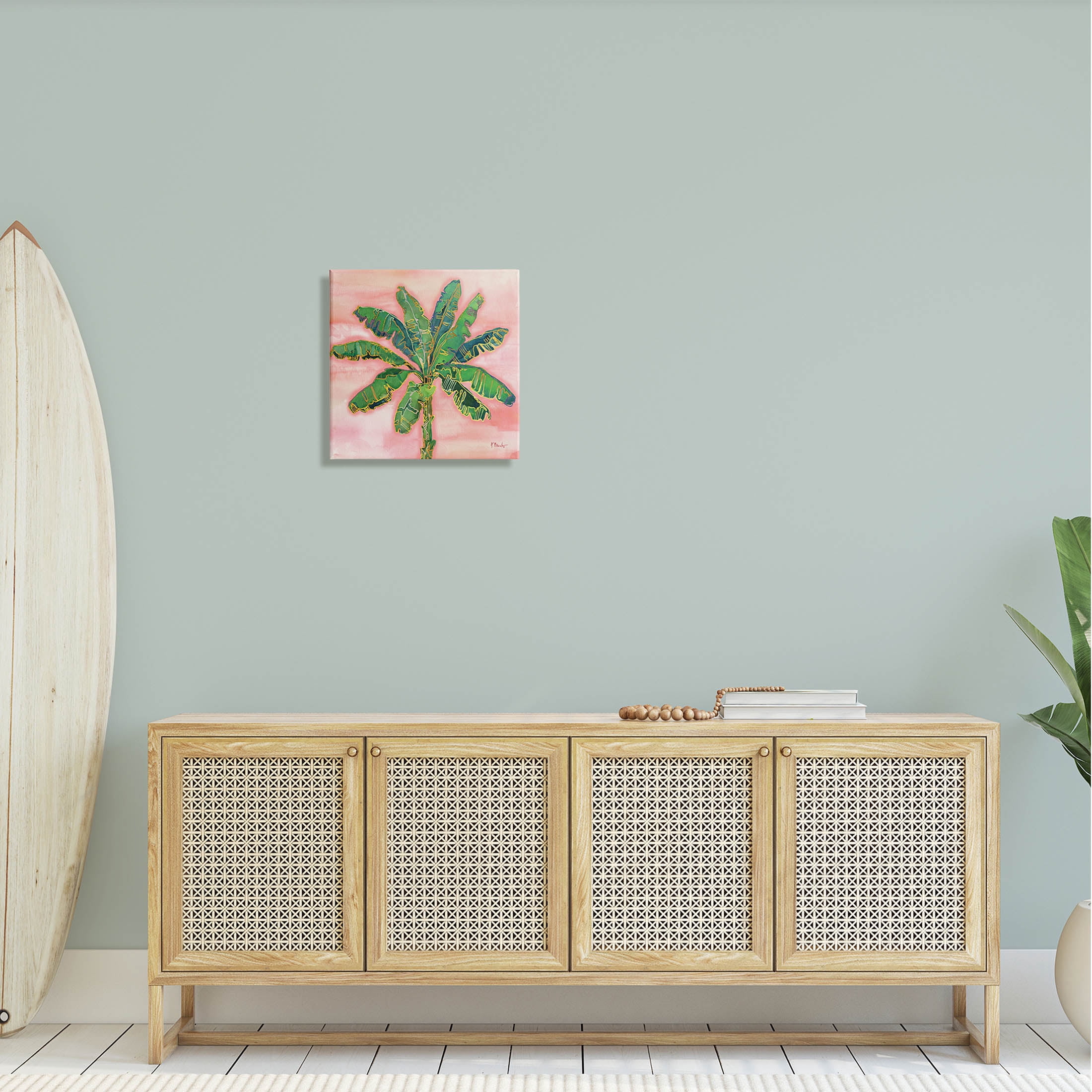 Contemporary Palm Tree Leaves Botanical & Floral Graphic Art Gallery Wrapped Canvas Print Wall Art