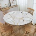 thumbnail image 6 of Gold and White Marble Tablecloth with Elastic Edge, Round Table Cloth Washable Reusable Table Cover for Kitchen Dining Party Picnic, Small (Suitable for 40-44 in), 6 of 6