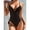Black, variant on Women's Lace-Up Black One-Piece Swimsuit Cross Back Beachwear