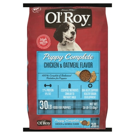 Ol' Roy Puppy Complete Chicken & Oatmeal Flavor Dry Dog Food for Puppies, 30 lbs