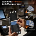 thumbnail image 4 of For Samsung Galaxy S24 FE Phone Case,With Contractile Kickstand,Card Slots,Anti-Scratch PU Leather + TPU Hybrid Shockproof Heavy Duty Anti-fall Drop Protection,Tough Rugged Phone Case,Black, 4 of 6