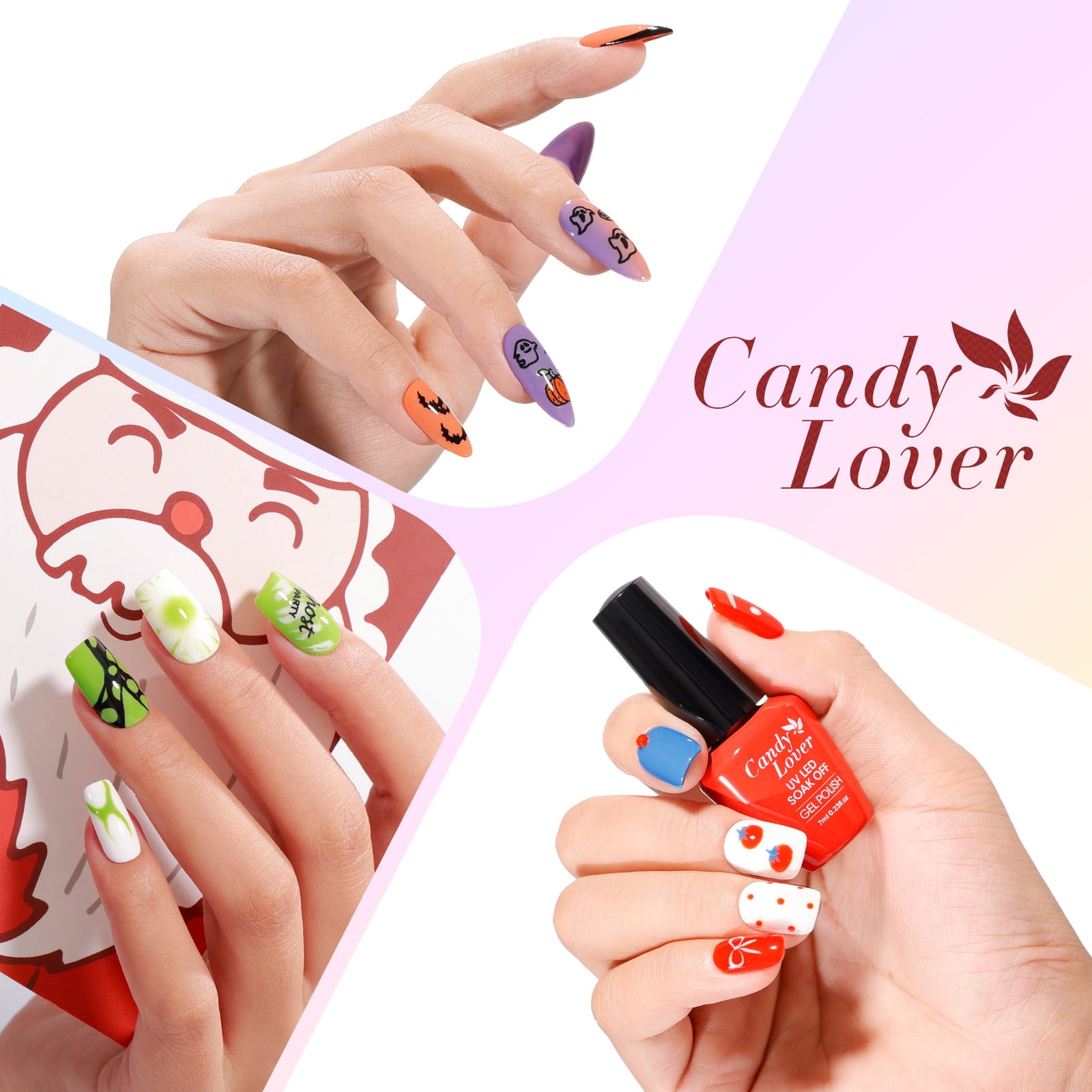 Candy Lover Gel Nail Polish Kit, 12 Colors Classic Rainbow Nail Gel Kit with Greeting Card & 72W UV Nail Lamp, Salon Quality Long-lasting Gel Polish Set, Gift for Girl Women DIY Manicure