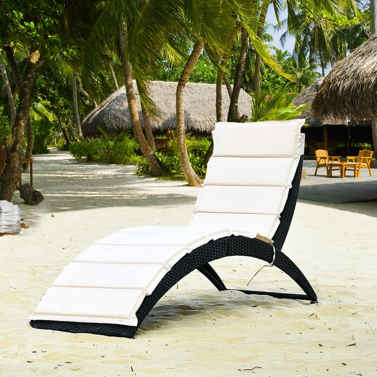 Folding rattan lounger discount