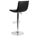 thumbnail image 4 of Flash Furniture Contemporary Black Quilted Vinyl Adjustable Height Barstool with Elongated Curved Back and Chrome Base, 4 of 6