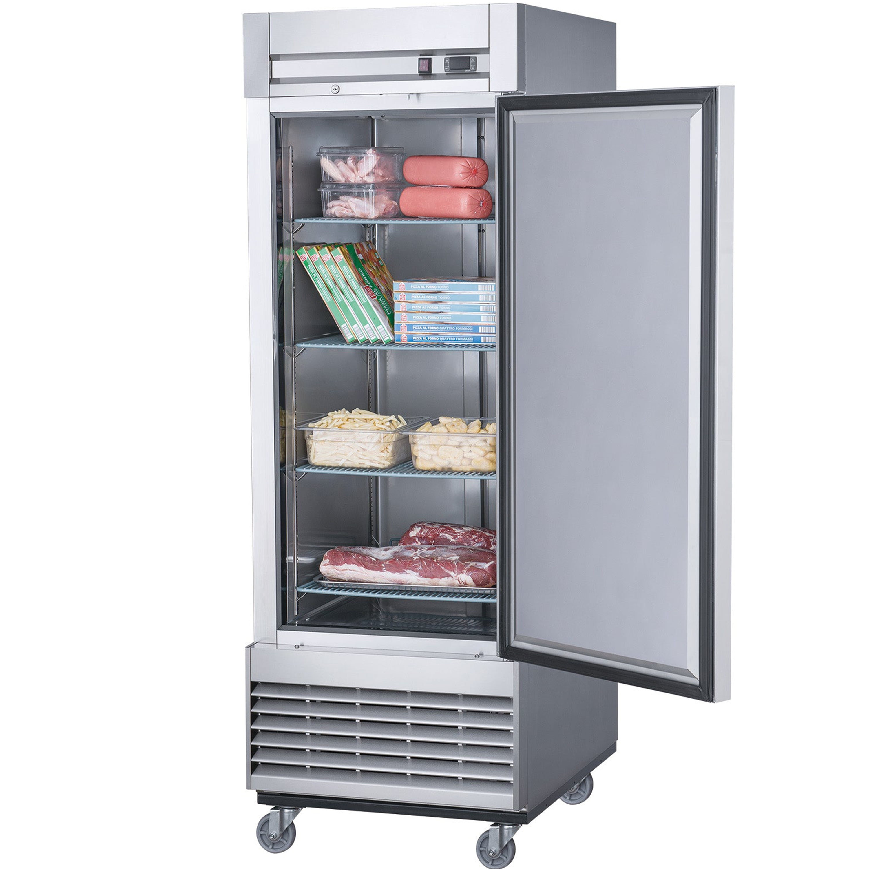 NSF 27 in. Reach-In Commercial Freezer 18.6 Cu.Ft. Solid Single Door Freezer, Upright Freezer in Stainless Steel