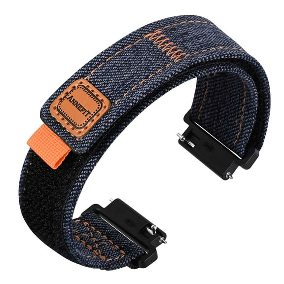 ANNEFIT Watch Band 16mm, Denim Fabric Quick Release Watch Strap for Men Women (Dark Blue)