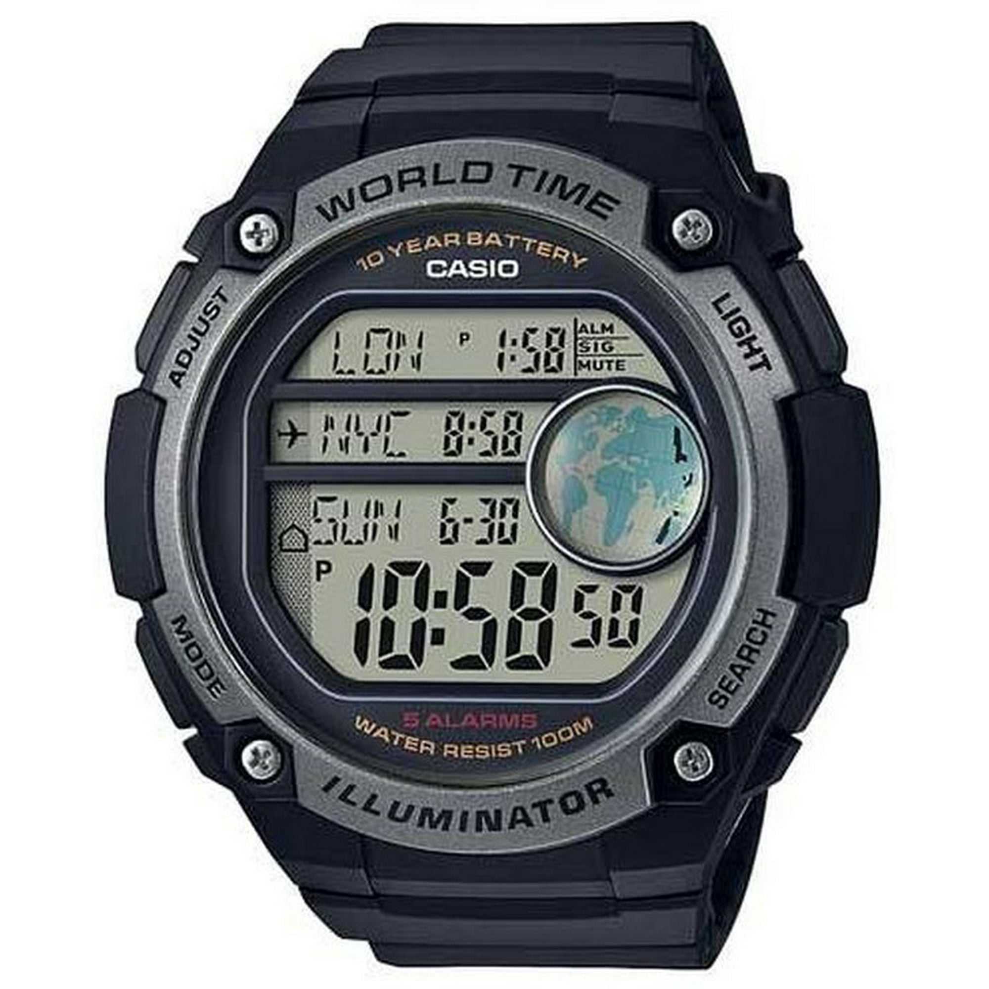 Casio Men s Sports Digital World Time Oversized Watch AE3000W 1AV Walmart