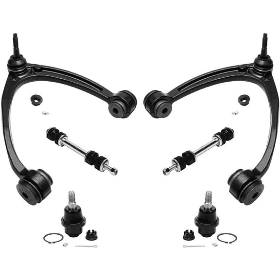 Detroit Axle - Front 6pc Control Arms Kit for Chevy Silverado Suburban GMC Sierra Yukon XL 1500 Tahoe Avalanche Cadillac Escalade ESV EXT, Upper Control Arms Ball Joints Sway Bars Replacement