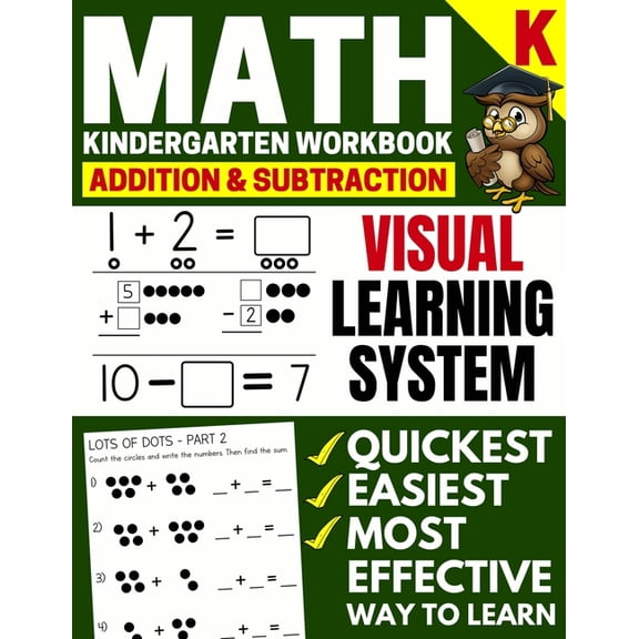 Math Kindergarten Workbook: Addition and Subtraction, Numbers 1-20, Activity Book with Questions, Puzzles, Tests with (G, (Paperback)