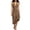 Brown, variant on Women's Halter Neck Midi Dresses Summer Casual V Neck Asymmetrical Ruffle Cocktail Party Sundress