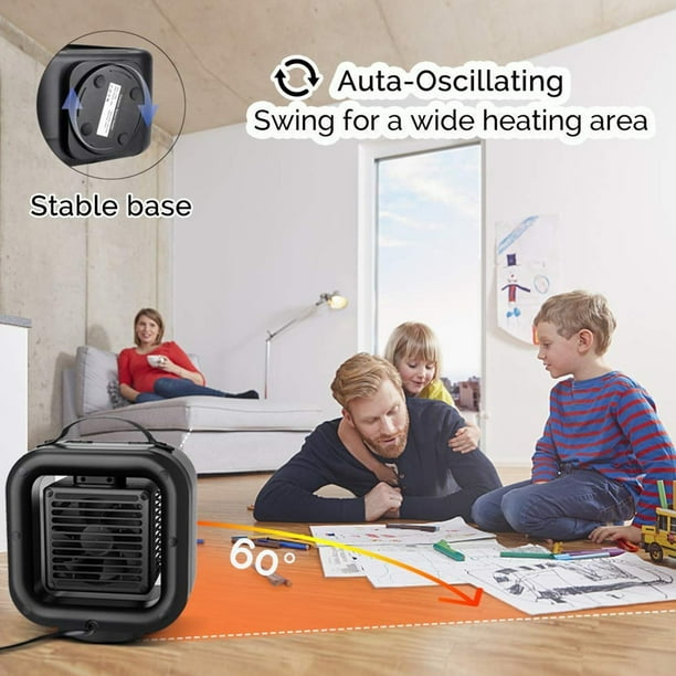 Agiferg Chauffage portatif avec thermostat, chauffage électrique, sûr et  silencieux 