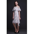 thumbnail image 2 of Bimba Blue Bird Print Womens Chic Style Cold Shoulder Shift Dress Summer Tunic - X-Small, 2 of 6