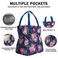 thumbnail image 3 of Pioneer Flower Floral Print Pattern Drawstring Lunch Bag Women - Drawstring Lunch Bag Insulated for Work Office - Stain-Resistant Large Lunchbags for Women with Multi-Pockets, 3 of 6