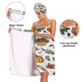 thumbnail image 4 of 3-Piece Bathroom Towel Set with Bath Towel, Quick-Dry Hair Cap and Hair Turban for Bath Yoga Beach Cute Cartoon-style Pattern, 4 of 6