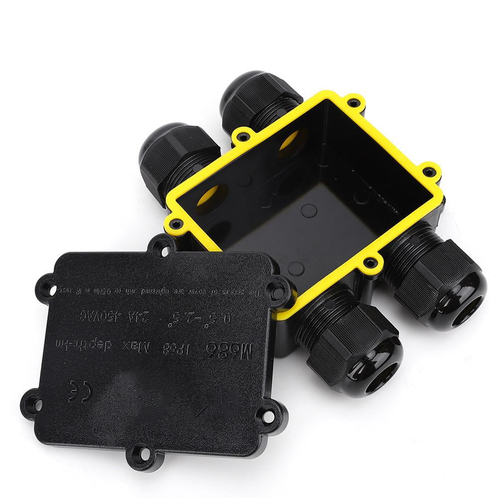 Higoodz Junction Box,Plastic Waterproof Junction Box M686 Outdoor Cable 4-Way H Type Electrical Junction Box IP68