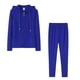 thumbnail image 3 of Gibobby Conjunto de sudadera para mujer Conjunto de pantalones informales y top de manga larga con capucha y cremallera para mujer(Azul,CH), 3 of 4