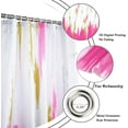 thumbnail image 5 of Hot Pink Shower Curtain, Pink White Gold Brush Strokes Graffiti Oil Painting Modern Art Abstract Bathroom Curtain Waterproof Fabric Machine Washable with Hooks, 84" Wx72 L, 5 of 6