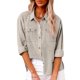 thumbnail image 2 of camisa suelta de color sólido con botones de manga larga de otoño para mujer camisa casual de gran tamaño caqui / l, 2 of 8