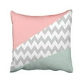 thumbnail image 1 of RYLABLUE Decorative Personalized Mint pink white gray Chevron Striped Pattern Decorative Thick Pillow Cushion Cover Pillowcase with Invisible Zipper Size 18x18 inches Two Side, 1 of 1