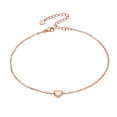 thumbnail image 1 of Tobillera de Plata Esterlina Silvora Pulsera de Tobillo con Cadena de Corazón Oro Rosa, 1 of 8