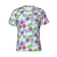 thumbnail image 4 of Vsdgher Strawberry And Flowers Print Men's Dry Fit Mesh Athletic Shirts Moisture Wicking Tennis T-Shirt Tops, 4 of 9