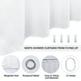 thumbnail image 2 of SIXLON White Waffle Shower Curtain, Fabric Bathroom Curtain 72" x 72" with 12 Hooks, 2 of 6