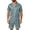 04-Blue, variant on JULMCOMO Men's Pajamas Set Satin Plaid Collared Loose Fit Short Sleeve Button Down Shirts Lounge Comfy Wide Leg Summer Shorts White 2XL