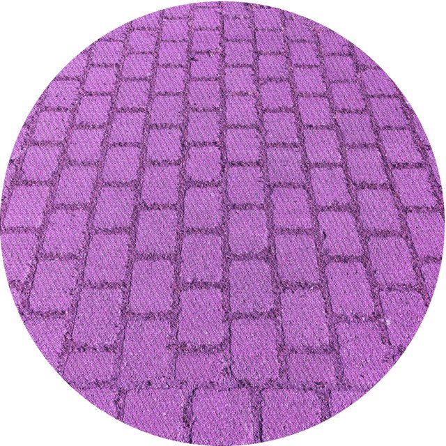 Ahgly Company Machine Washable Indoor Round Transitional Heliotrope Purple Area Rugs, 6' Round