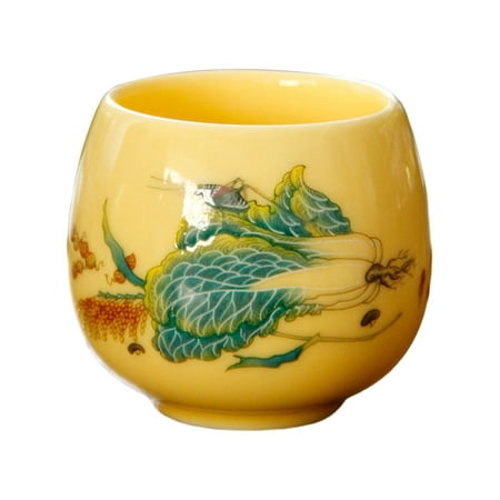 

Ceramic Tea Cup Chinese Retro Style Kung Fu Teacups Tea Bowl for Office .2cmx6.5cm