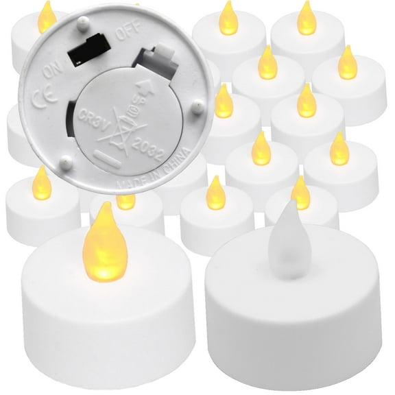 Flickering Tea Lights Amber  20 pieces