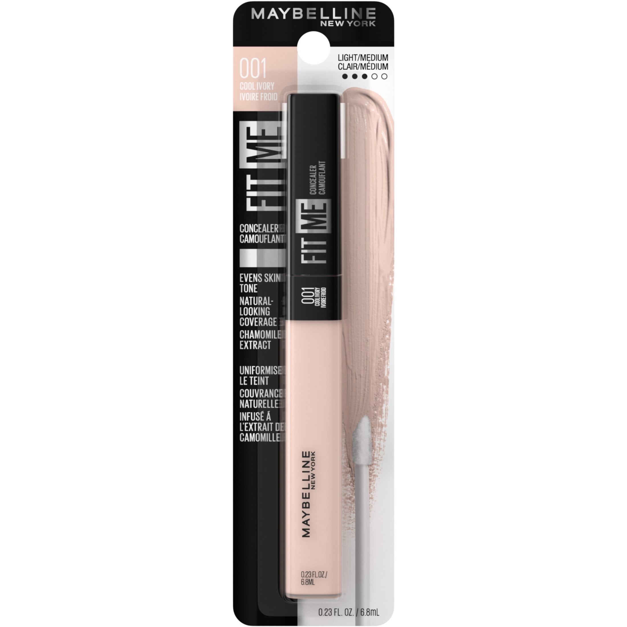 Maybelline Fit Me Liquid Concealer Makeup, Natural Coverage, Cool Ivory, 0.23 fl oz