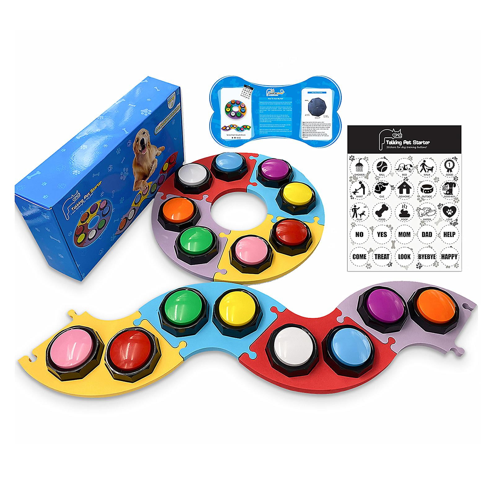 Set Of 8 Colors Dog Buttons With Four Eva Matdog Recordable Training ...