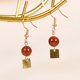 thumbnail image 3 of CHAO Pendientes redondos de cristales y grava, accesorios elegantes y encantadores para las orejas para ir de compras, obsidiana, 3 of 5