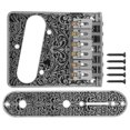 thumbnail image 4 of Puente de Guitarra Eléctrica, Placa de Camilla Tallada, 6 Silletas, Accesorios de Cordal para reparación y Reemplazo con tornillos, 4 of 7