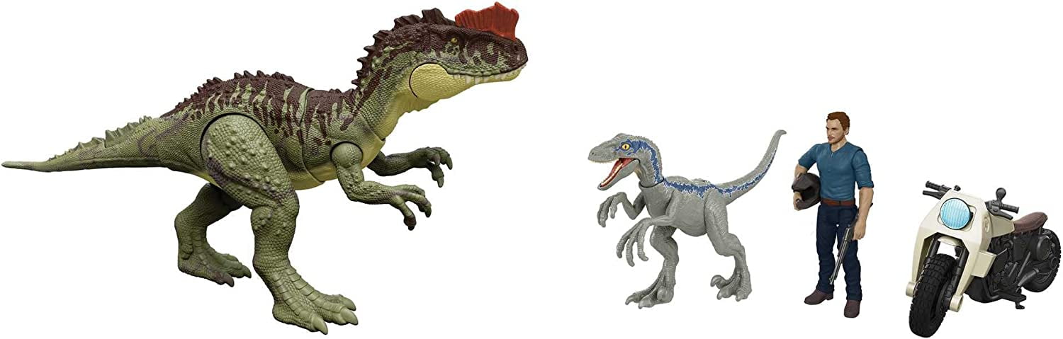 Mattel Jurassic World: Dominion 3 Toy Bundle: Owen & Blue Velociraptor