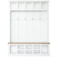 thumbnail image 2 of M optimized 78" Tall Hall Tree with Shoe Bench, 3-in-1 Entryway Coat Rack with Storage Bench, White, 2 of 9