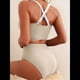 thumbnail image 4 of Conjuntos de Bikini Texturizados para Mujer, Trajes de Baño con Parte Superior y Cintura Alta. Crema M, 4 of 8