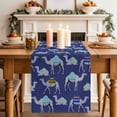 thumbnail image 2 of Table Runner - 90 Inch Long, Dark Blue Camels Kitchen Dining Table Runner Dresser Scarves, Modern Watercolor Cute Funny Animals Farmhouse Decor for Coffee Tables Wedding Party Banquet, 2 of 8
