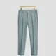 thumbnail image 3 of Pantalones de traje para hombre de seda de hielo con diseño de sastrería social, pantalones de negocios recortados de 9 pulgadas para hombre, tela china para hombre, antiarrugas, estilo vintage, 3 of 5