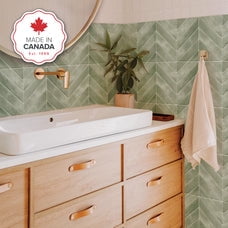 Smart Tiles Peel and Stick Backsplash, 5 Adhesive Tiles, Chevron Green, 11.43"x9"